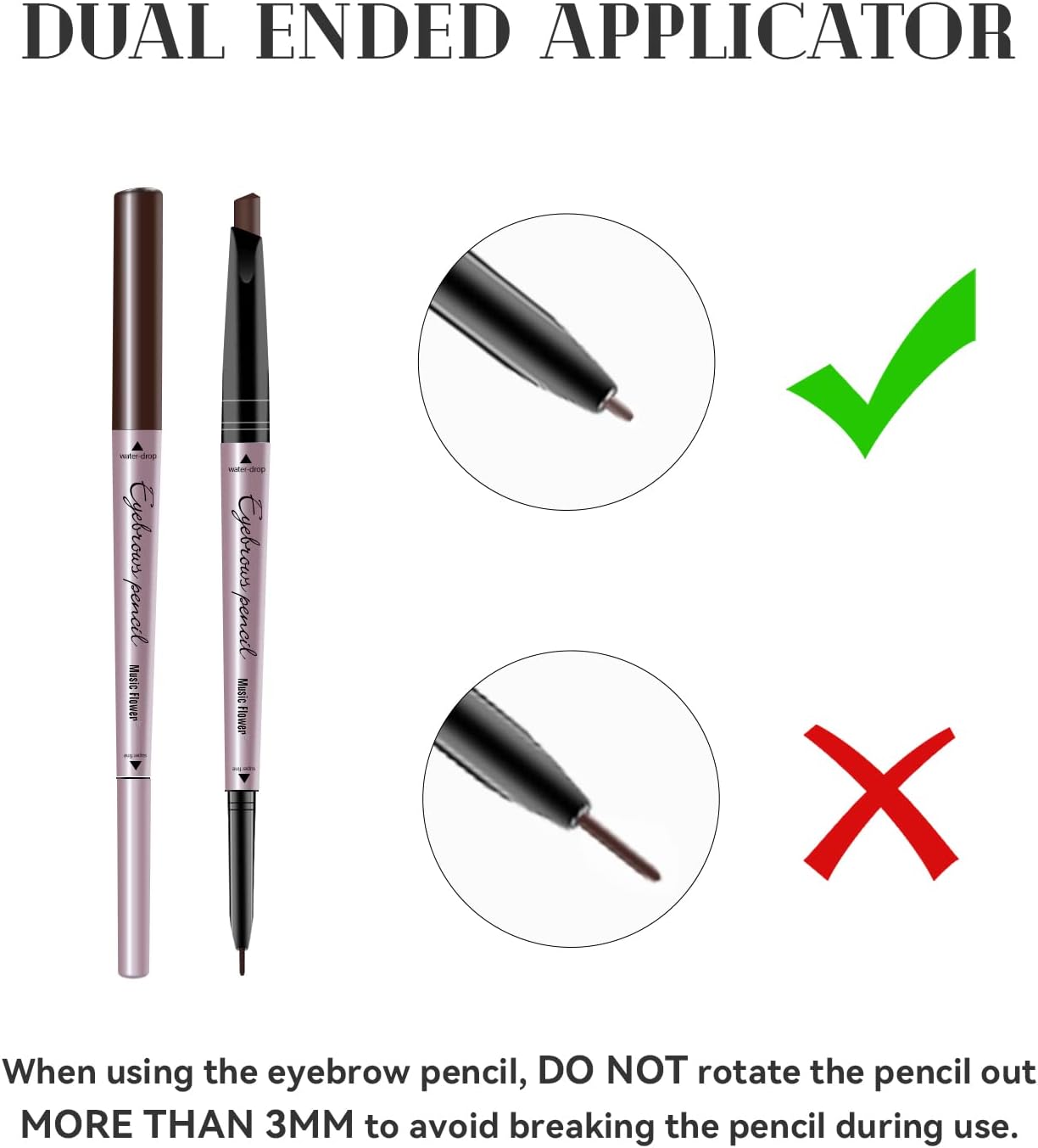 Music Flower Eyebrow Pencil Double Head Long-lasting Eye Makeup outlining and filling Creates Natural Looking Brows (1# Dark Brown) 7 Music Flower Eyebrow Pencil Double Head Long-lasting Eye Makeup outlining and filling Creates Natural Looking Brows (1# Dark Brown) - الصورة 7