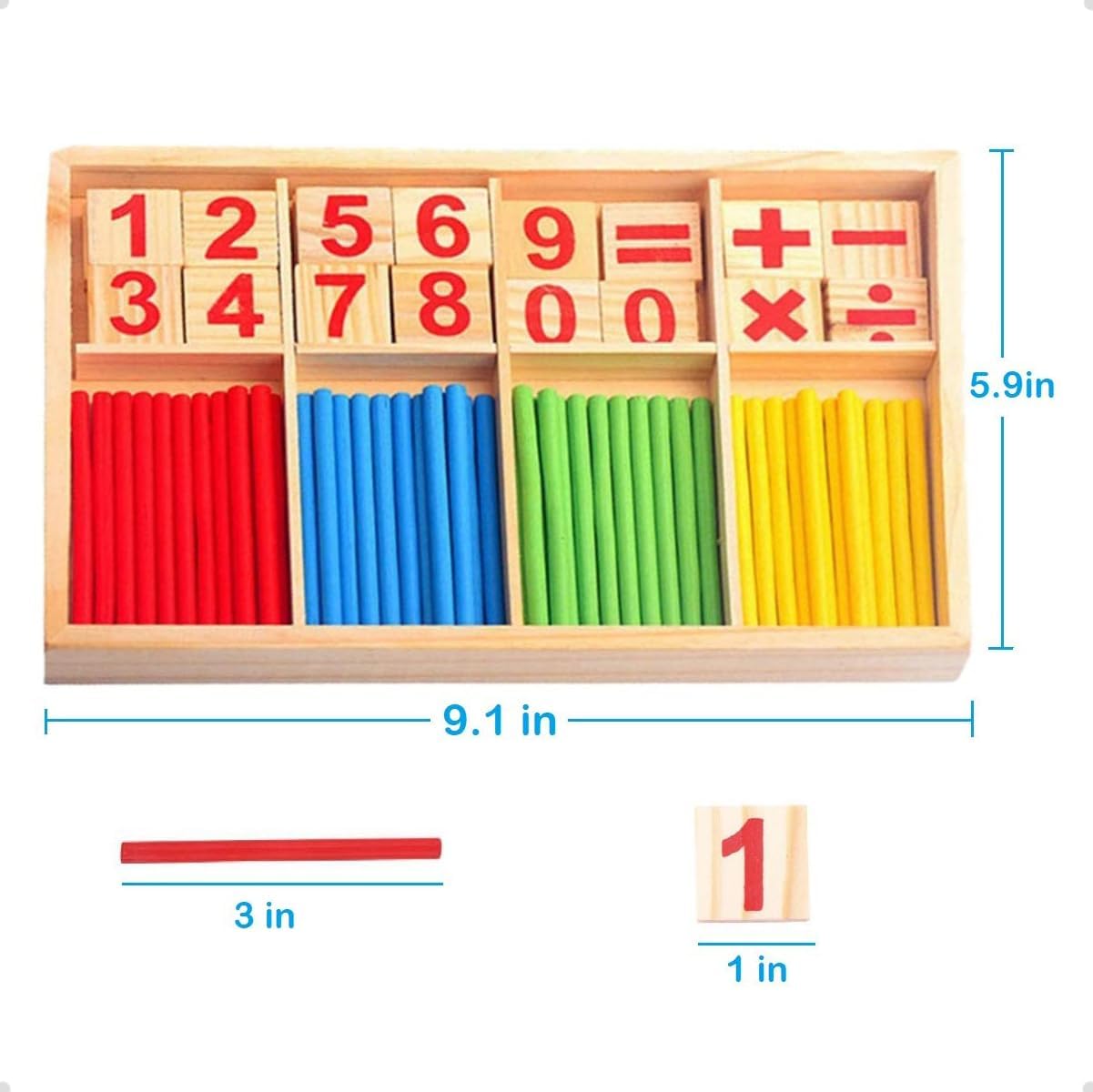 Bolivia's Counting Number Blocks and Sticks, Counting Blocks Calculation Math Educational Toy, Wooden Number Cards and Counting Rods Box, Montessori Toys for Kids Learning Kids Ages 3-8 5 Bolivia's Counting Number Blocks and Sticks, Counting Blocks Calculation Math Educational Toy, Wooden Number Cards and Counting Rods Box, Montessori Toys for Kids Learning Kids Ages 3-8 - الصورة 5