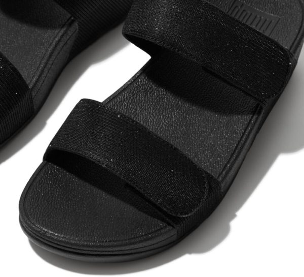 ⁦FitFlop LULU ADJUSTABLE SHIMMERLUX SLIDES Womens Sandal⁩ - الصورة ⁦3⁩