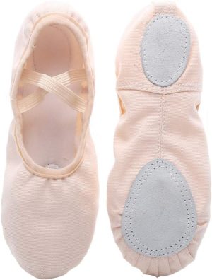 RAONISO 1 Pair PU Leather Ballet Shoes Cloth Ballet Full Sole Dance Shoes Yoga Shoes Gym Shoes for Kids Women Adults Size 39