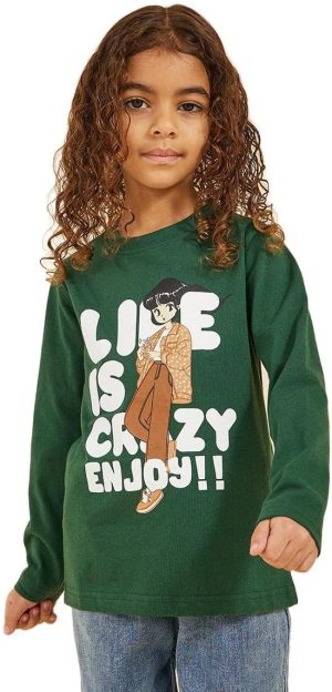 Styli Girls Graphic Print Round Neck T-Shirt