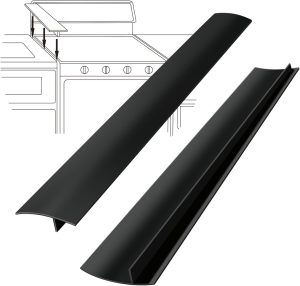 GASHELL Silicone Stove Gap Covers(2 Pack), Heat Resistant Stove counter gap cover (25 Inches, Black)