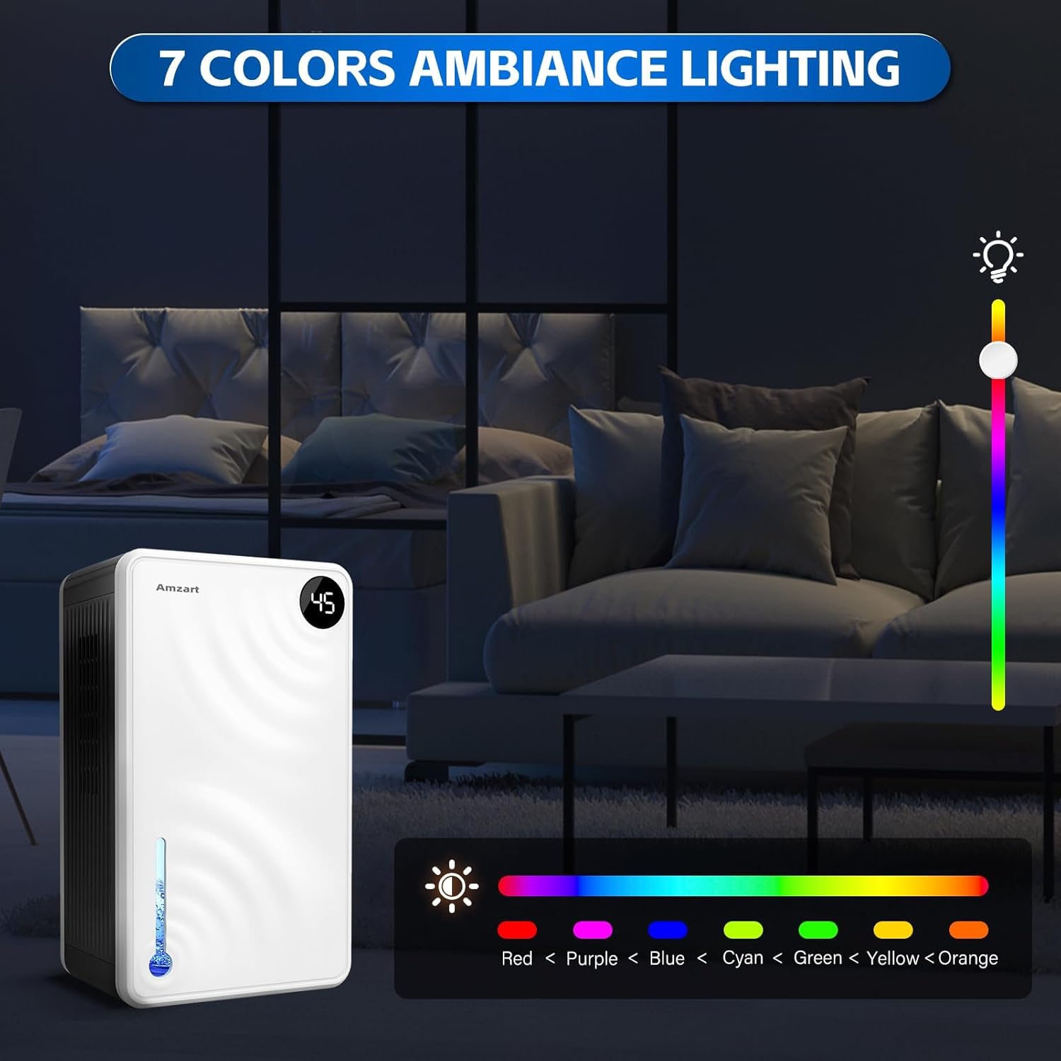 Dehumidifiers for Home (1000 Sq.Ft), 98 Oz Dehumidifier with Humidity Display, Drain Hose Dehumidifiers, Timer Setting, Auto Shut Off, Silent Mode Dehumidifier for Basement, Bedroom, White 5 Dehumidifiers for Home (1000 Sq.Ft), 98 Oz Dehumidifier with Humidity Display, Drain Hose Dehumidifiers, Timer Setting, Auto Shut Off, Silent Mode Dehumidifier for Basement, Bedroom, White - الصورة 5