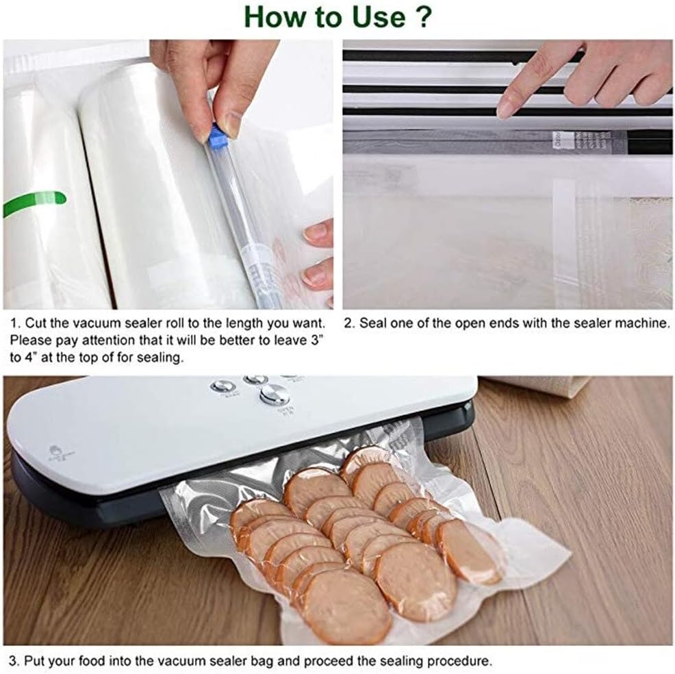 CoralBlue Vacuum Sealer Rolls Compatible with Foodsaver & others- Embossed Vacuum Sealer Bags Make Own Size for Sous Vide or Food Storage (22cm x 15m) 7 CoralBlue Vacuum Sealer Rolls Compatible with Foodsaver & others- Embossed Vacuum Sealer Bags Make Own Size for Sous Vide or Food Storage (22cm x 15m) - الصورة 7