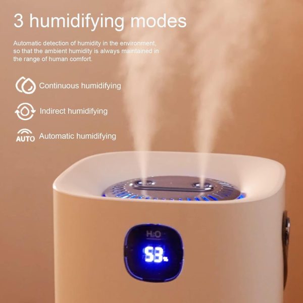 ⁦KASTWAVE Humidifiers for Bedroom, Portable Cool Mist Humidifiers 2L Top Fill Air Humidifier Dual Nozzle Spray Quiet Smart Ultrasonic Humidifiers for Baby, Home, Large Room with Auto Shut Off(Silver)⁩ - الصورة ⁦3⁩
