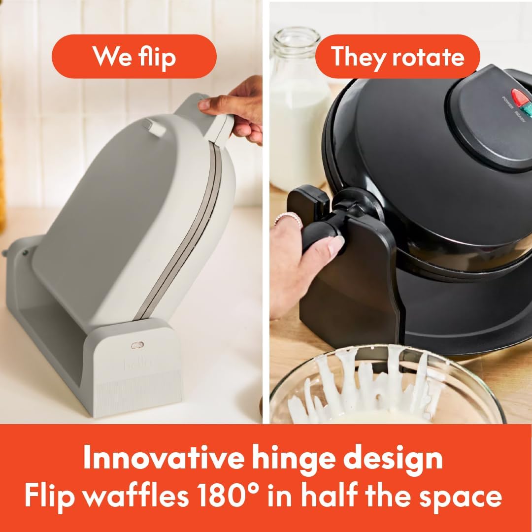 Bella Flip-n-Store EverGood™ Ceramic Nonstick Coating Waffle Maker, Fits Anywhere™ Cookware, Power Indicator Light, Cool Handle & Wrap 3 Bella Flip-n-Store EverGood™ Ceramic Nonstick Coating Waffle Maker, Fits Anywhere™ Cookware, Power Indicator Light, Cool Handle & Wrap - الصورة 3