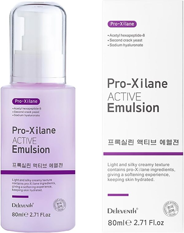 DEleventh Korean Brand Pro-Xylane Active Emulsion 80ml / Anti-Wrinkle, Moisturizing, Anti-Aging, Tighten and Delicate Skin, Improve Darkening, Repair Damaged Cells, and Block UV Rays