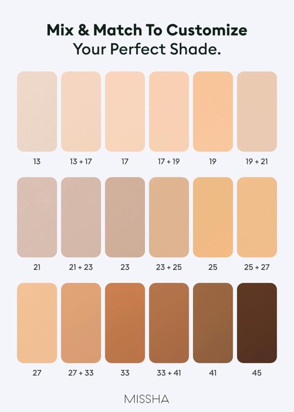 ⁦MISSHA M PERFECT COVER SERUM BB CREAM No.13 Light Fair- Fair with Cool Undertone, BB Cream by Cardi B Pick, Skin Tint, Tinted Moisturizer, Skin Care Foundation Makeup, Korean Makeup,1.18 Fl oz⁩ - الصورة ⁦8⁩