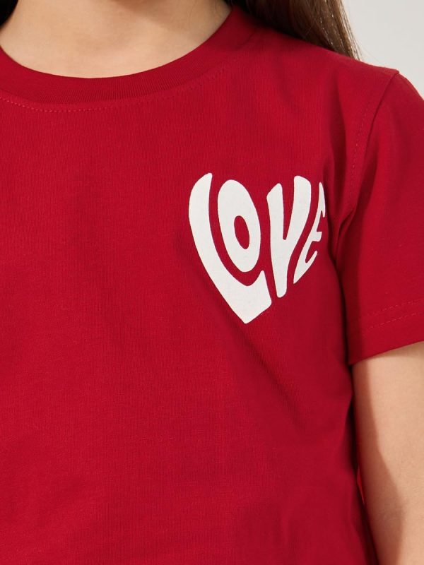 ⁦Styli Girls Graphic Print Short Sleeve T-Shirt⁩ - الصورة ⁦5⁩