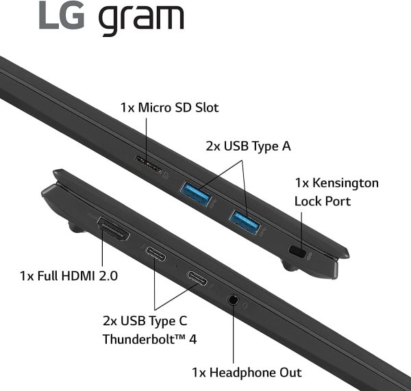 ⁦LG-gram Laptop-17 inch Touchscreen 2.5K - Intel Core Ultra 7 Processor - 32GB RAM -2TB PCIe SSD -Windows 11 -Backlit Keyboard - 2025 AI PC Copilot -Ultra Thin Lightweight -Business Work⁩ - الصورة ⁦6⁩