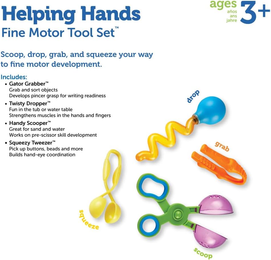 Learning Resources Helping Hands Fine Motor Tool Set Toy and Sensory Games Ages 3+ Multi-color 4 Items 6 Learning Resources Helping Hands Fine Motor Tool Set Toy and Sensory Games Ages 3+ Multi-color 4 Items - الصورة 6