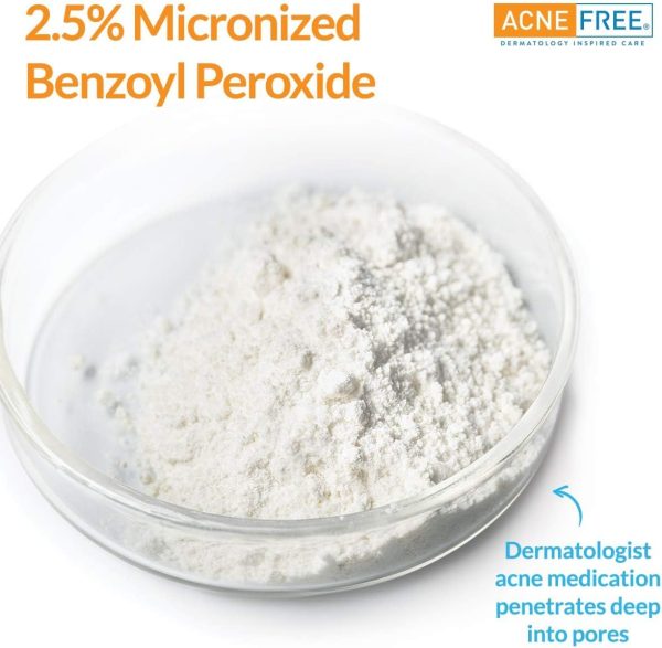 ⁦AcneFree Acne Free Oil-Free Acne Cleanser, Benzoyl Peroxide 2.5% Acne Face Wash with Glycolic Acid to Prevent and Treat Breakouts, 8 Ounce⁩ - الصورة ⁦5⁩