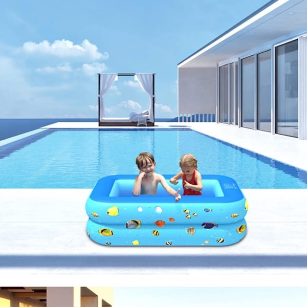 ⁦LinJie Inflammable Pool, Ocean Life Pool For Kid, 130x 85x 50Cm Toddler、 Adult Thickened Family Swimming Pool⁩ - الصورة ⁦3⁩