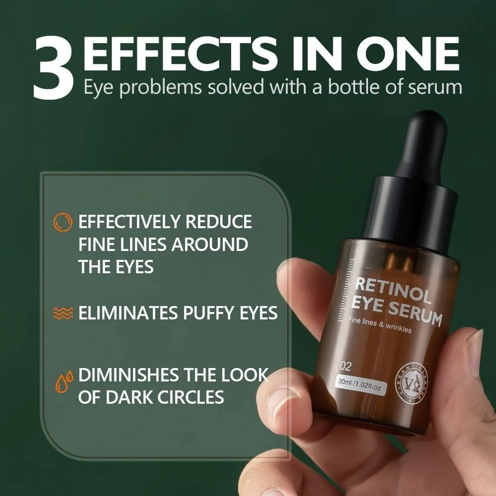 Retinol Anti Aging Eye Serum, Removes Dark Circles, Fade Fine Lines, Retinol Serum, Moisturizing Firming Anti Wrinkle Brighten Skin