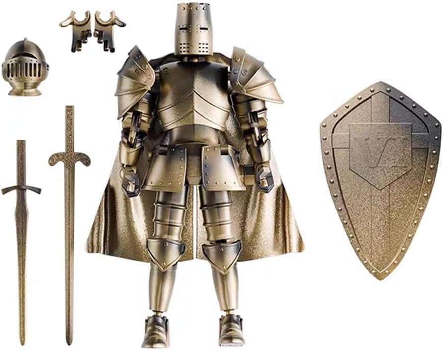 Medieval Knight Action Figure, Multi-Jointed Movable Armor Figure, T13 Dummy 13 Action Figure, With Helmet, Sword, Shield, Interchangeable Hands (Assembly Required) 1 Medieval Knight Action Figure, Multi-Jointed Movable Armor Figure, T13 Dummy 13 Action Figure, With Helmet, Sword, Shield, Interchangeable Hands (Assembly Required)