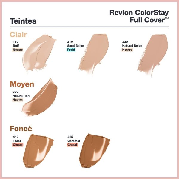 ⁦Revlon CS Full Cover Foundation (Intl w SPF 10)-Natural Beige⁩ - الصورة ⁦4⁩