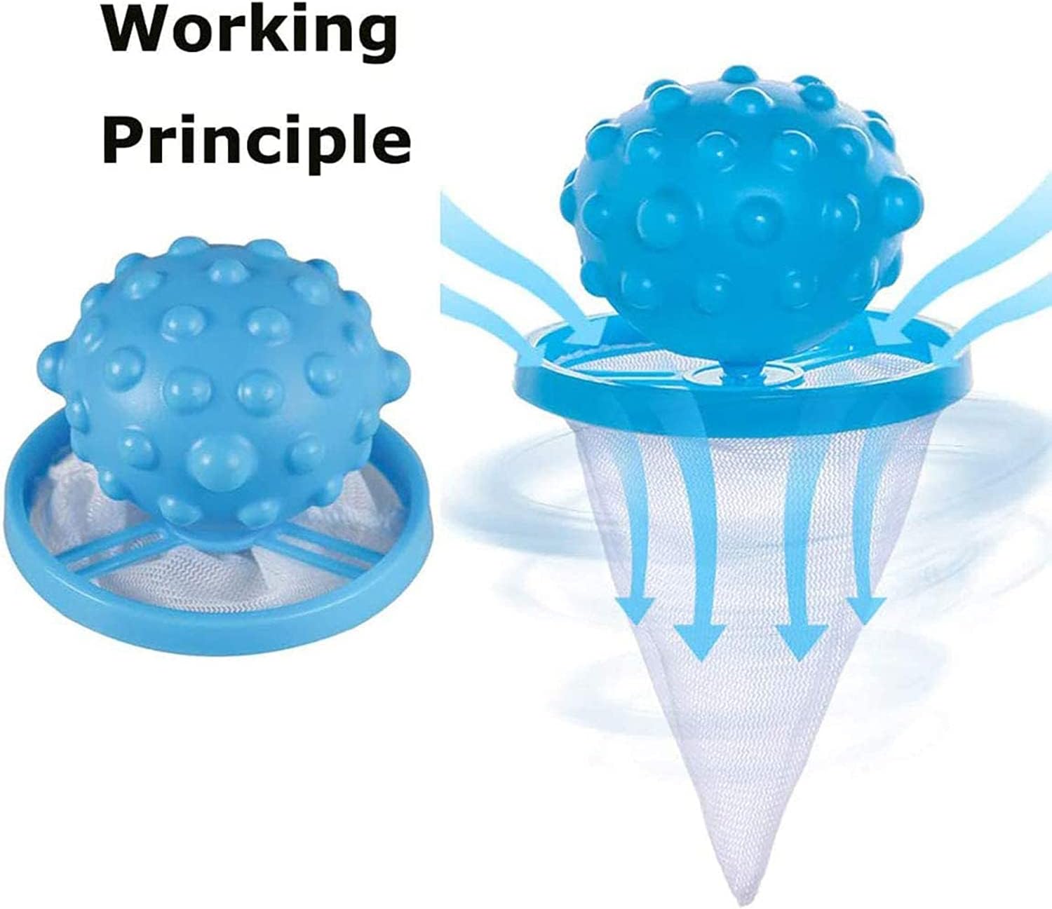 DELFINO Reusable Washing Machine Floating Lint Mesh Bag, Floating Pet Hair Lint Mesh Remover, Washing Machine Lint Traps, Hair Filter Net Pouch Washer Hair Catcher for Household Tool 6Pcs 5 DELFINO Reusable Washing Machine Floating Lint Mesh Bag, Floating Pet Hair Lint Mesh Remover, Washing Machine Lint Traps, Hair Filter Net Pouch Washer Hair Catcher for Household Tool 6Pcs - الصورة 5