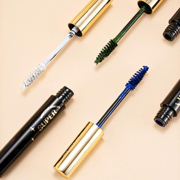 ⁦3Pcs Colored Cat Eye Mascara Set,Dark Green Purple Dark Blue Mascara for Eyelashes,False Lash Effect for Women Eyelashes Sensitive Eye Makeup,No Clumping 24H Waterproof Colorful Mascara Gift Set-Vegan⁩ - الصورة ⁦7⁩