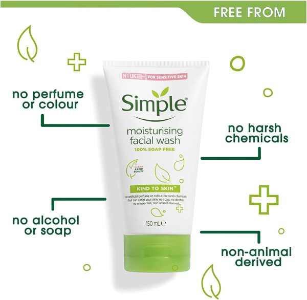 ⁦Simple Moisturizing Facial Wash, 5 Ounce (4 Count)⁩ - الصورة ⁦5⁩
