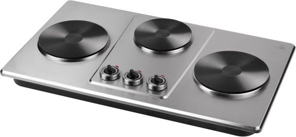 ⁦Koolen Electric Cooker, 2800W, 3 Burners, Silver⁩ - الصورة ⁦3⁩