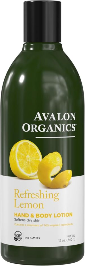 Avalon Organics Hand & Body Lotion, Refreshing Lemon, 12 Oz
