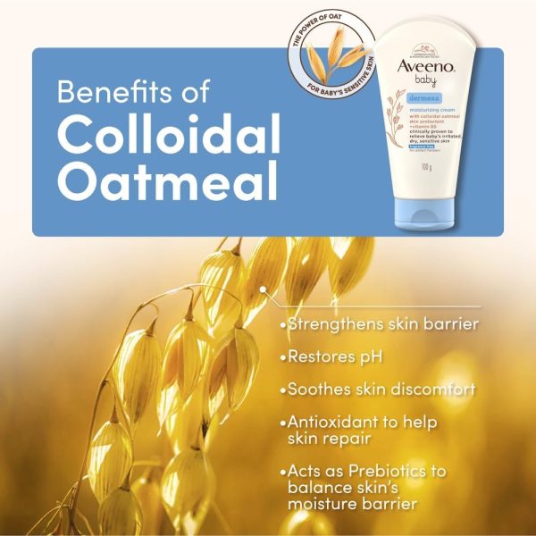 ⁦Aveeno Eczema Therapy Daily Moisturizing Cream for Sensitive Skin, Soothing Lotion with Colloidal Oatmeal for Dry, Itchy, and Irritated Skin, Steroid-Free and Fragrance-Free, 5 oz⁩ - الصورة ⁦3⁩
