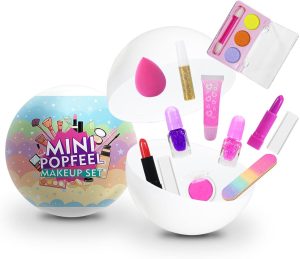 Kids Safe Washable Make up Set for Girls, Includes Lipstick, Eyeshadow, Blush, Nail Polish, Glitter and More, Perfect for Party, Dress Up, Pretend Play, Birthday Gift