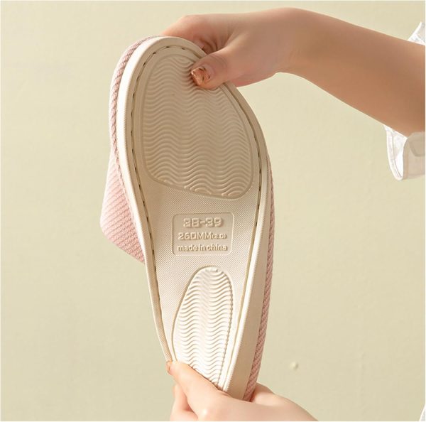 ⁦HAOLIHAO Summer Slippers Cloth Slippers Linen Slippers Indoor Slippers for Men and Women Air-conditioned Slippers⁩ - الصورة ⁦4⁩