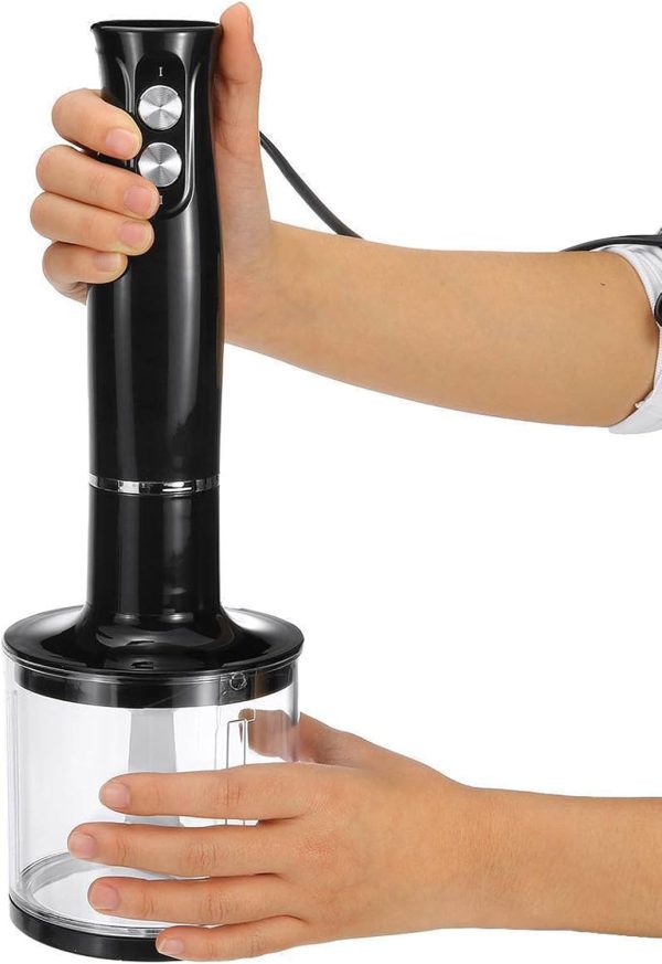 ⁦LinJie Hand Blender, Stainless Steel Handheld Blender, 500W 4-In-1 Hand Mixer Stick, Ideal for Smoothies, Shakes, Baby Food, Soup, Grinding Ingredients, Vegetables & Fruits⁩ - الصورة ⁦7⁩