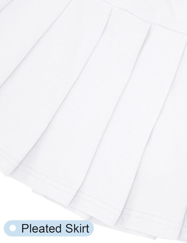 ⁦SEAUR Girls 2 Packs Sport Skirt Elastic Waist Tennis Skort Kids Pleated Skater Short Skirt School Uniform Cotton Skirt with Built-in Shorts for 3-11 Years⁩ - الصورة ⁦6⁩