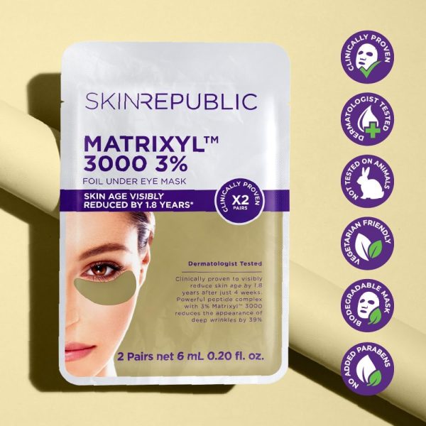 ⁦Skin Republic Matrixyl 3000 3% Under Eye Mask Patch | Reduces Deep Wrinkles & Improves Skin Texture | Boosts Elasticity and Firmness (Pack of 2 Pairs)⁩ - الصورة ⁦9⁩