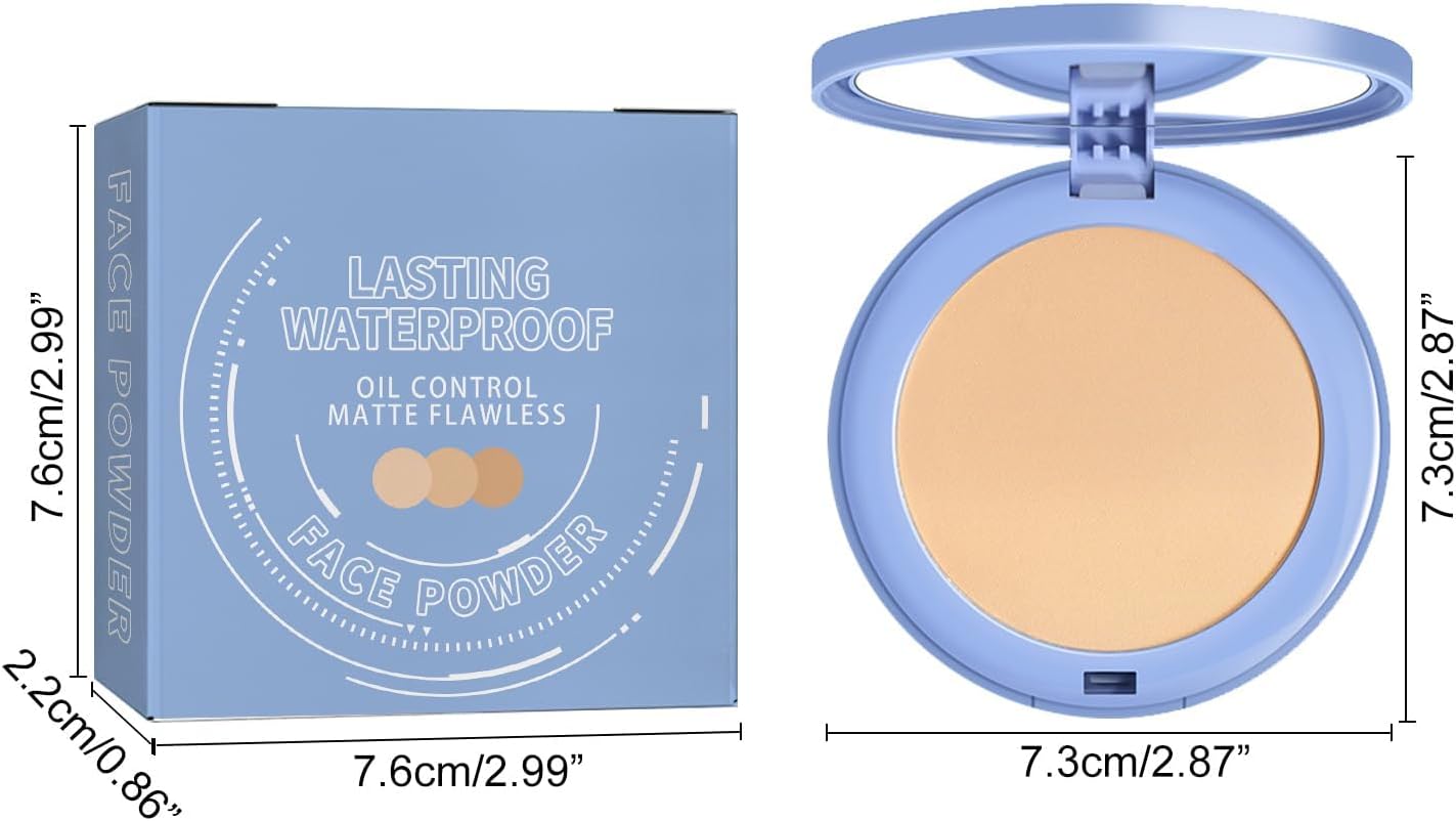 Xiquzal Pressed Powder, Matte Oil Control Makeup Powder, Poreless Setting Powder, Oil Control Face Pressed Powder, Natural Matte Setting Powder, Waterproof Powder, Creates Soft Focus Effect 5 Xiquzal Pressed Powder, Matte Oil Control Makeup Powder, Poreless Setting Powder, Oil Control Face Pressed Powder, Natural Matte Setting Powder, Waterproof Powder, Creates Soft Focus Effect - الصورة 5