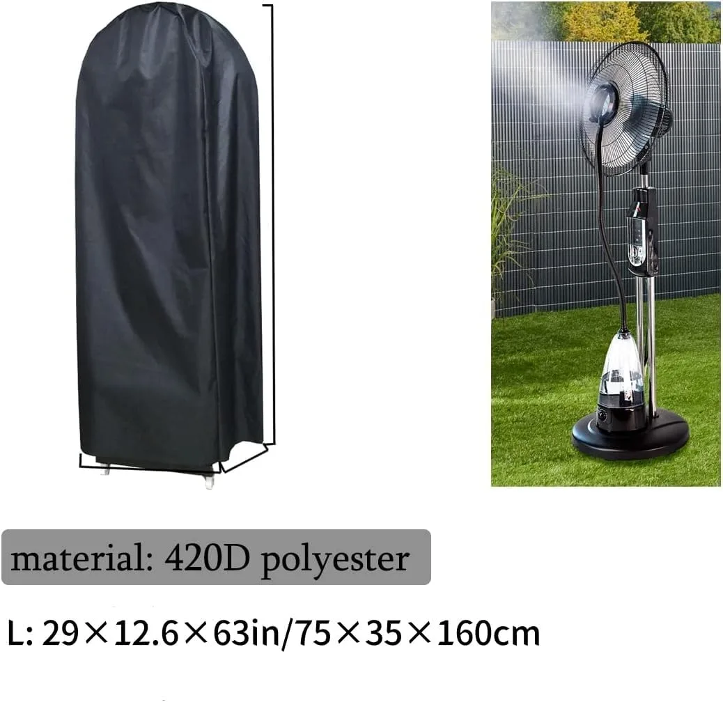 420D Fan Cover Misting Fan Cover, Cooling Waterproof Spray Fan Cover, Outdoor Industrial Fan Dust Cover, Water Misting Fan Covers, Patio Water Tank Electric Fans Case Heavy Duty Large (No Fan)