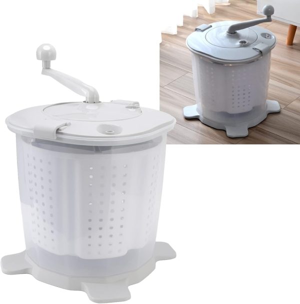 ⁦BROLEO Portable Manual Washing Machine, Nordic Grey Manual Washing Machine Detachable Wash Basket for Apartment⁩ - الصورة ⁦8⁩