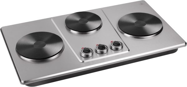 Koolen Electric Cooker, 2800W, 3 Burners, Silver