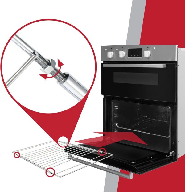 ⁦SPARES2GO Universal Extendable Adjustable Shelf with Locking Arms for All Oven Cooker & Grill (360mm - 590mm)⁩ - الصورة ⁦5⁩
