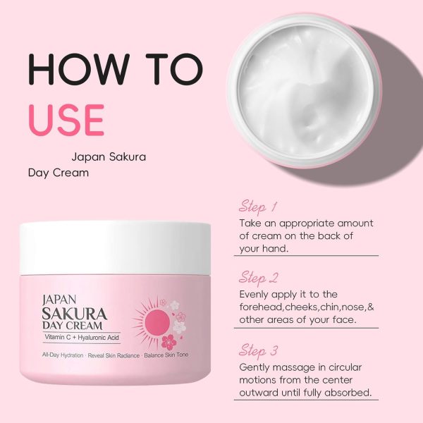 ⁦2 Pieces Sakura Day Cream & Night Cream Duo for Teenage Girls, Anti-Ageing Face Cream Set with Retinol, Hyaluronic Acid and Vitamin C, Day and Night Cream Moisturising Cream for Women⁩ - الصورة ⁦9⁩