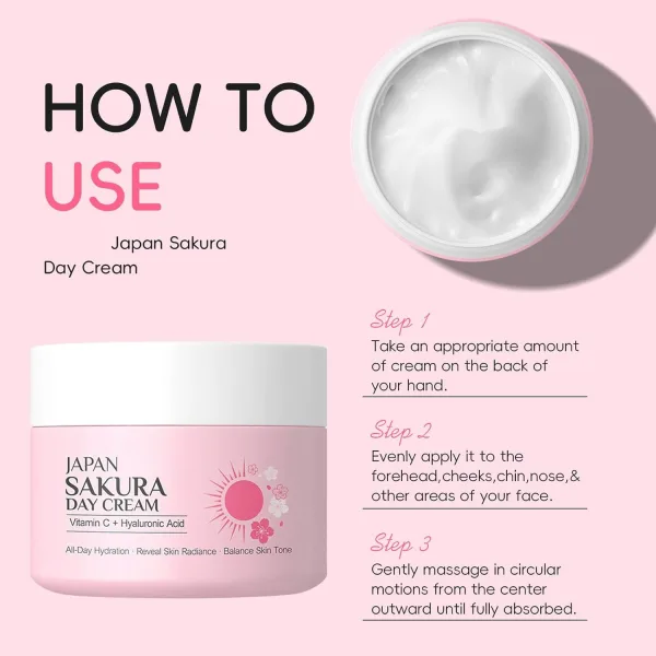 2 Pieces Sakura Day Cream & Night Cream Duo for Teenage Girls