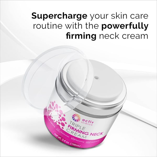 ⁦ACTIVSCIENCE Neck Firming Cream - Natural Anti-Aging Facial Moisturizer with Retinol Collagen & Hyaluronic Acid - Day & Night Anti-Wrinkle Cream - Firming, Hydrating Face Cream - 3.4Oz⁩ - الصورة ⁦4⁩