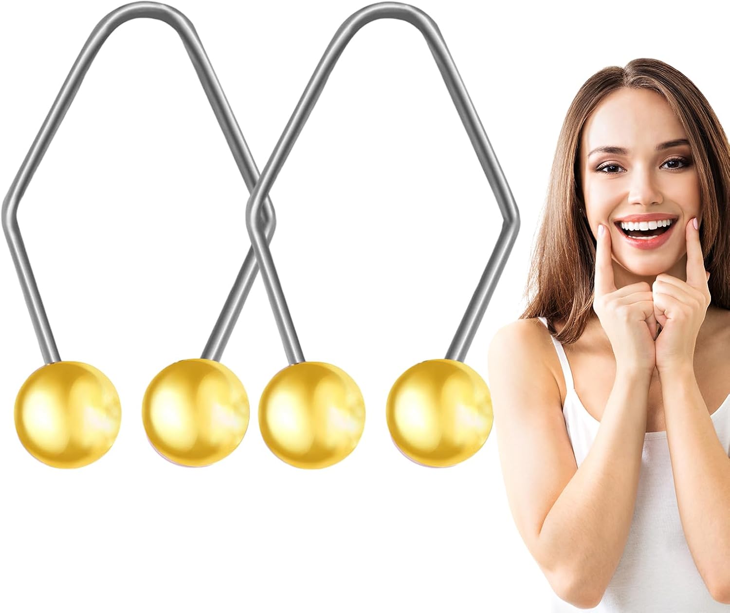 Cheek Exerciser,Fashionable Stainless Steel Muscle Trainer for Cheeks - Face Beauty Products for Smile for Studying, Working, Reading, Typing, Sleeping 9 Cheek Exerciser,Fashionable Stainless Steel Muscle Trainer for Cheeks - Face Beauty Products for Smile for Studying, Working, Reading, Typing, Sleeping - الصورة 9