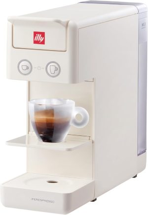 Illy Y3.3 Single Serve Espresso and Coffee Capsule Machine, 12.20x3.9x10.40 (White)