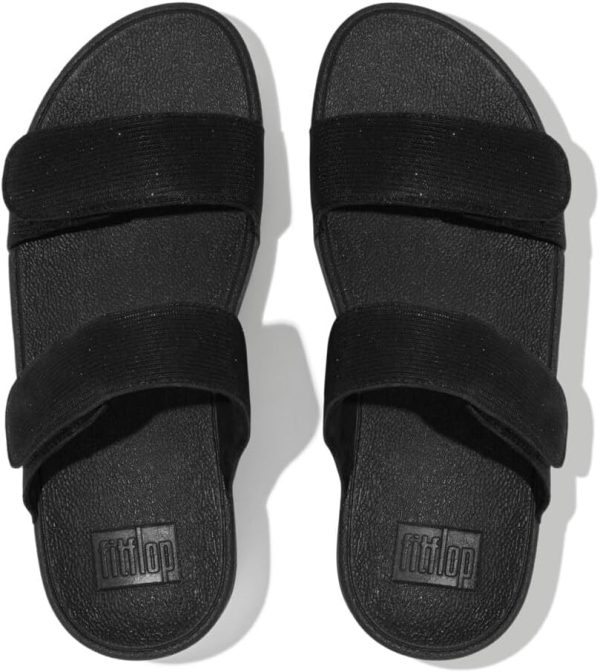⁦FitFlop LULU ADJUSTABLE SHIMMERLUX SLIDES Womens Sandal⁩ - الصورة ⁦2⁩