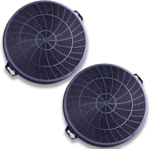 DL SERVICE 2 activated carbon filters compatible with Dehflex AK01 cooker hood and other brands such as Whirlpool, Electrolux, Bosch, kitchen vacuum cleaner, diameter 21 cm