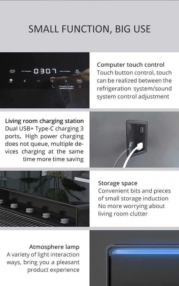 Smart Cabinet with Compact Refrigerator (130L, White) 2 Smart Cabinet with Compact Refrigerator (130L, White) - الصورة 2