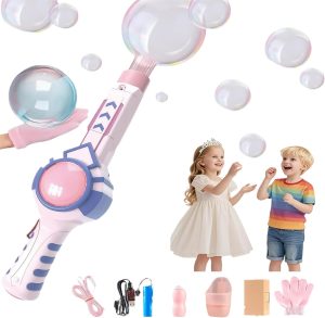 Elastic Bubble Fog Wand, Colorful Smoke Bubble Machine, Magic Bubble Machine Elastic Bubble Fog, with Elastic Smoke Effect,Interactive Fog Bubble Machines for Party, Wedding, Festival, Birthday(Pink)