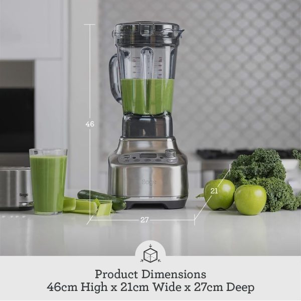 ⁦Sage - The Super Q - 2400w 2L Commercial Grade Quite Blender with 5 One Touch Programs and 12 Speed Settings - KSA Version, 2 Year Manufacturer Warranty⁩ - الصورة ⁦6⁩