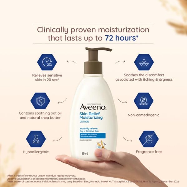 ⁦Aveeno Skin Relief Moisturizing Lotion 354mL⁩ - الصورة ⁦5⁩