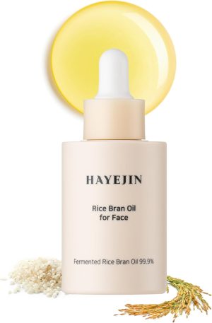 HAYEJIN Rice Bran Oil for Face | Face Moisturizer w/Fermented Rice Bran Oil | Korean Face Oil for Women | Face Serum for Glowing Skin | Korean Skin Care Facial Oils (Pack of 1, 1.01 Fl. Oz)