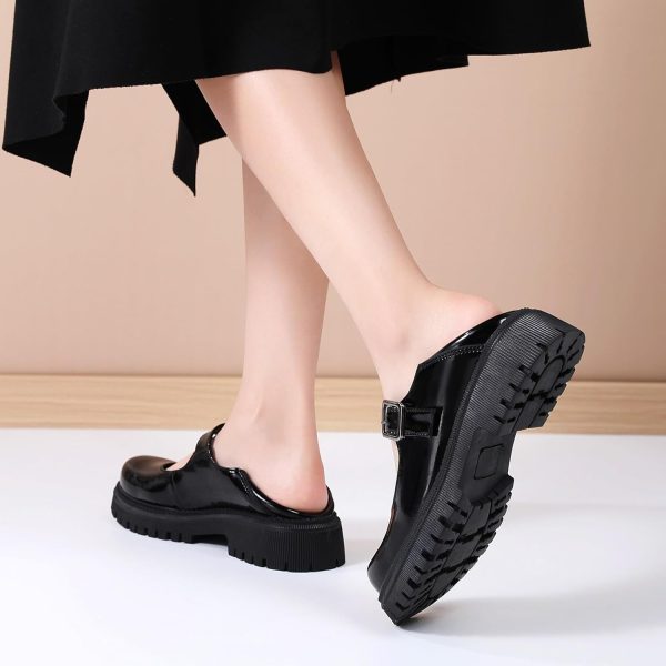 ⁦XMM Mary Jane Shoes Platform Chunky Mary Janes for Women Ladies Comfort Leather Round Toe Non-Slip Dressy Casual Cute Girls School Work Shoes⁩ - الصورة ⁦9⁩