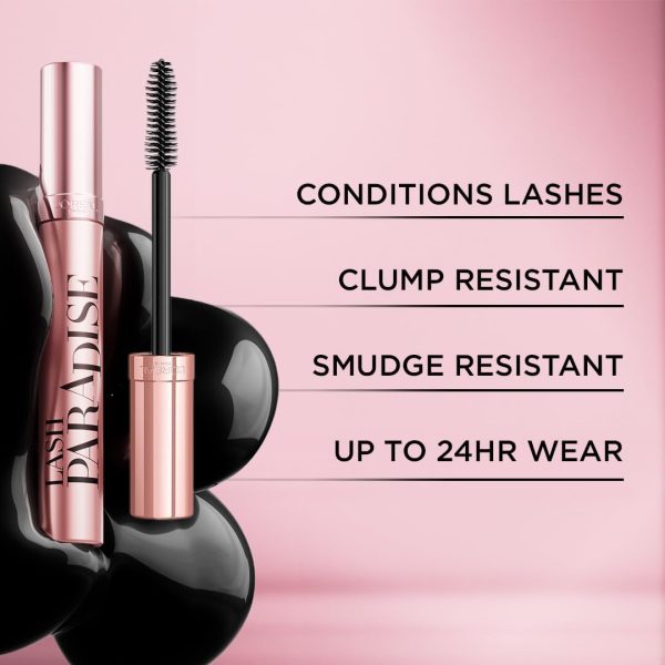 ⁦L'Oreal Paris Makeup Voluminous Lash Paradise Mascara, Voluptuous Volume, Intense Length, Feathery Soft Full Lashes, No Flaking, Smudging or Clumping, Latte Brown, 0.28 Fl Oz⁩ - الصورة ⁦4⁩